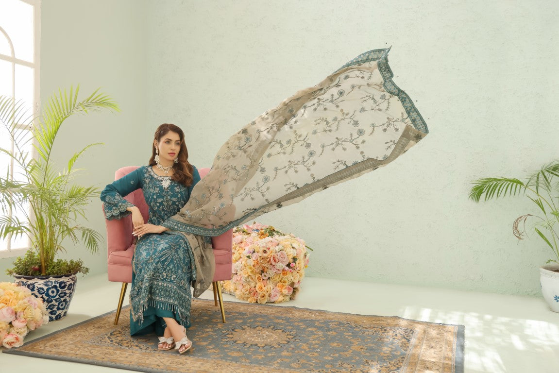 LA Bella: Embroidered Chiffon Suits