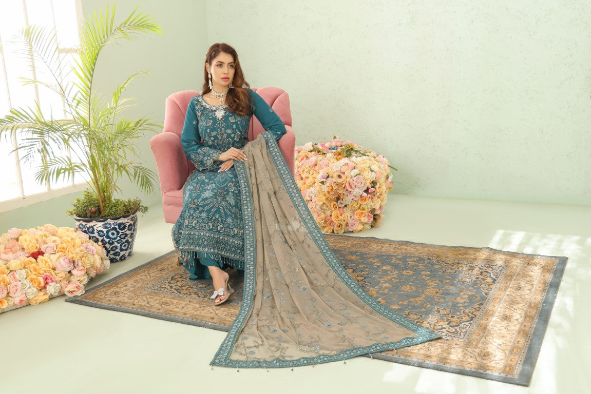 LA Bella: Embroidered Chiffon Suits