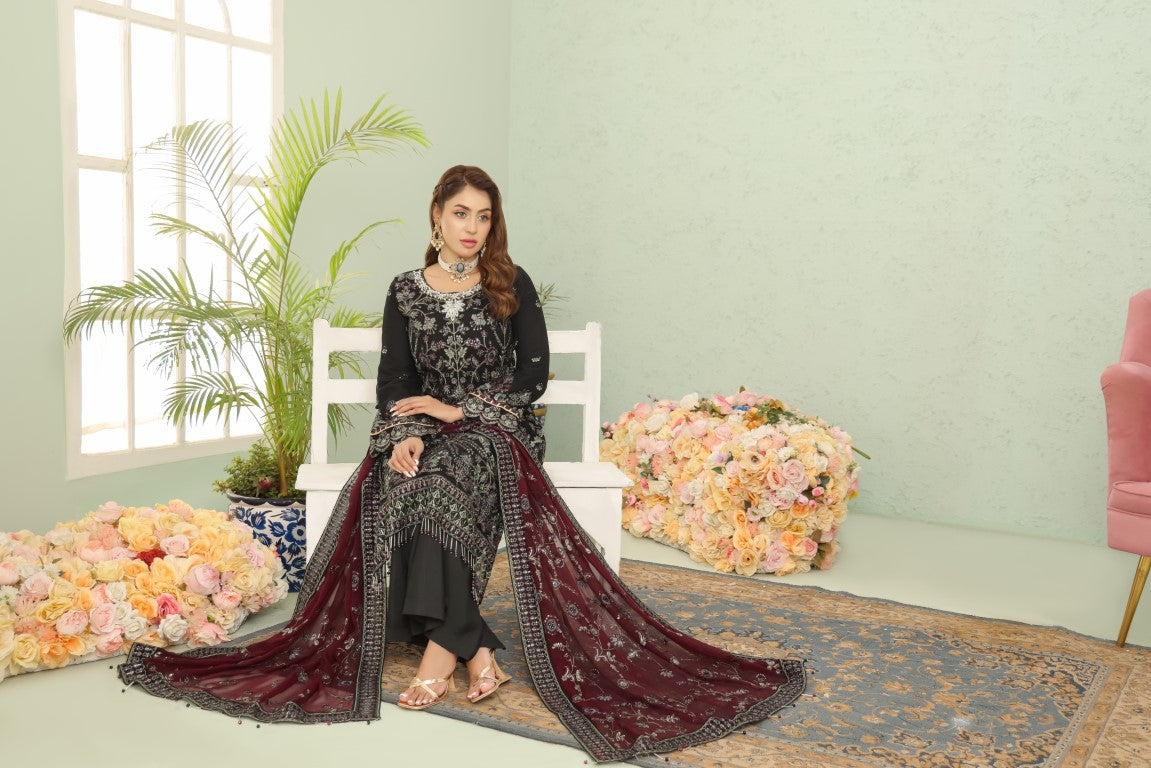 LA Bella: Embroidered Chiffon Suits