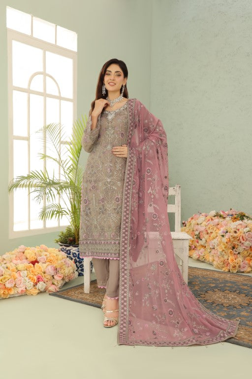 LA Bella: Embroidered Chiffon Suits
