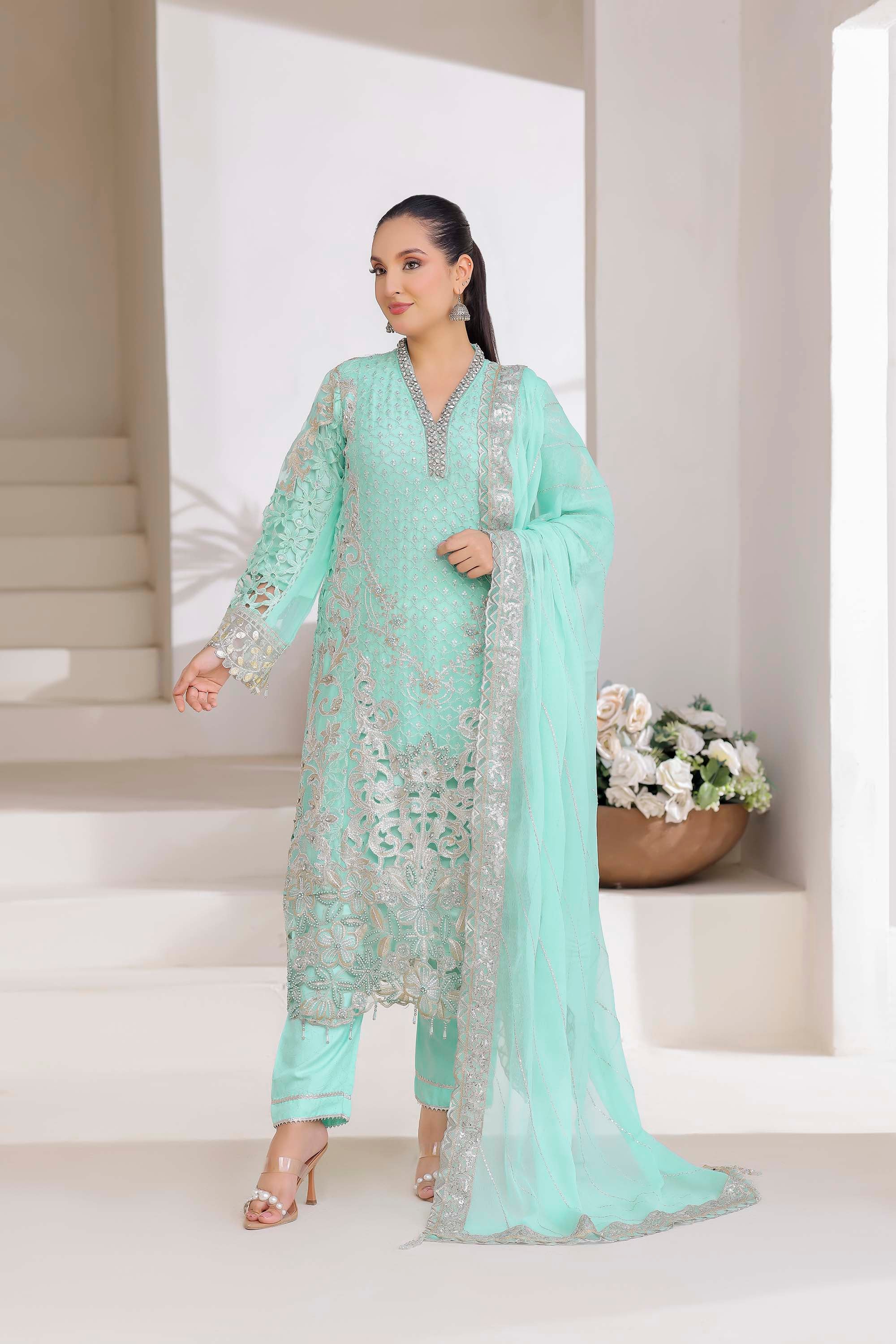 Ayleen Aqua Glow: Fresh & Vibrant Festive Wear
