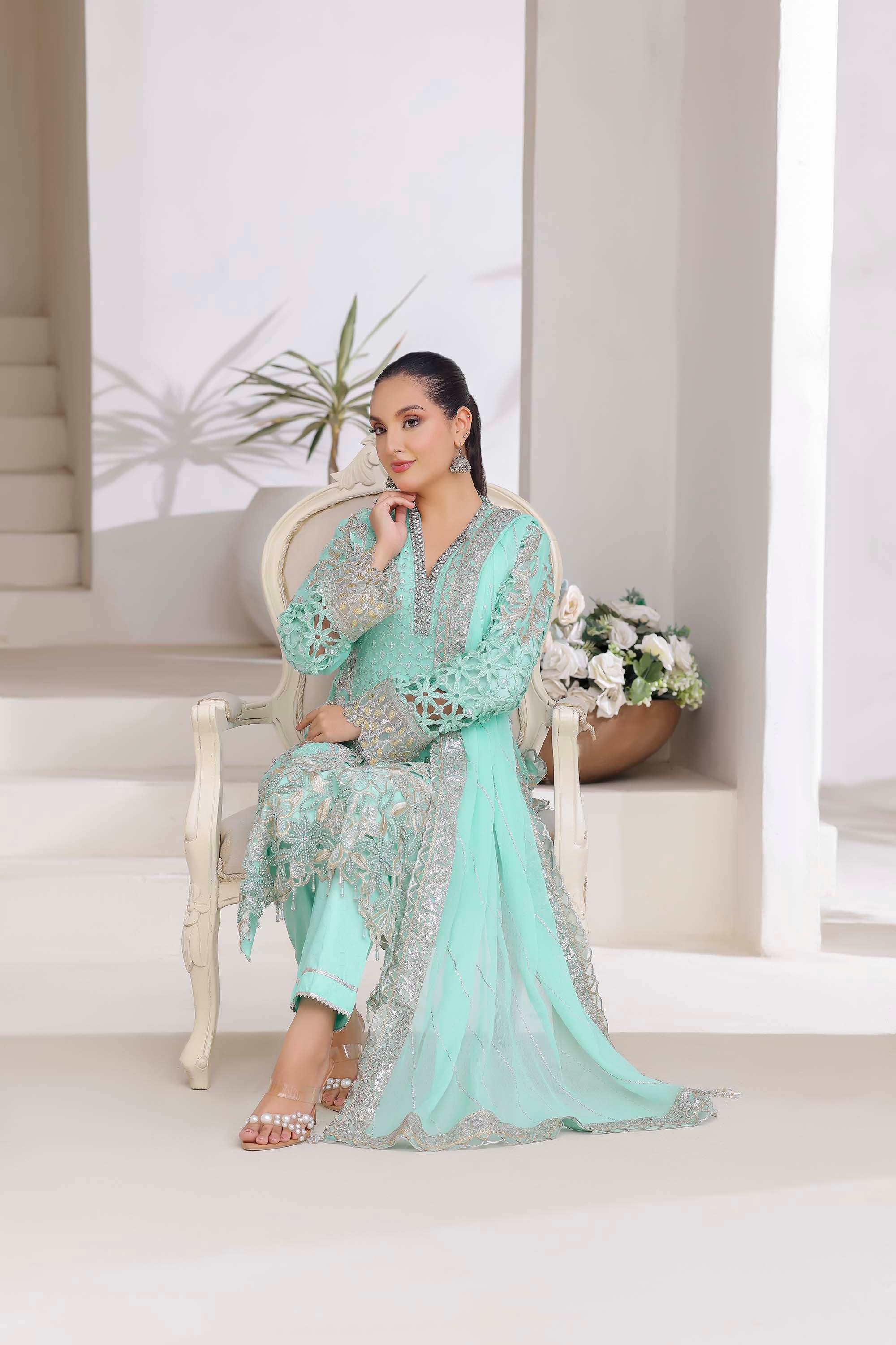 Ayleen Aqua Glow: Fresh & Vibrant Festive Wear