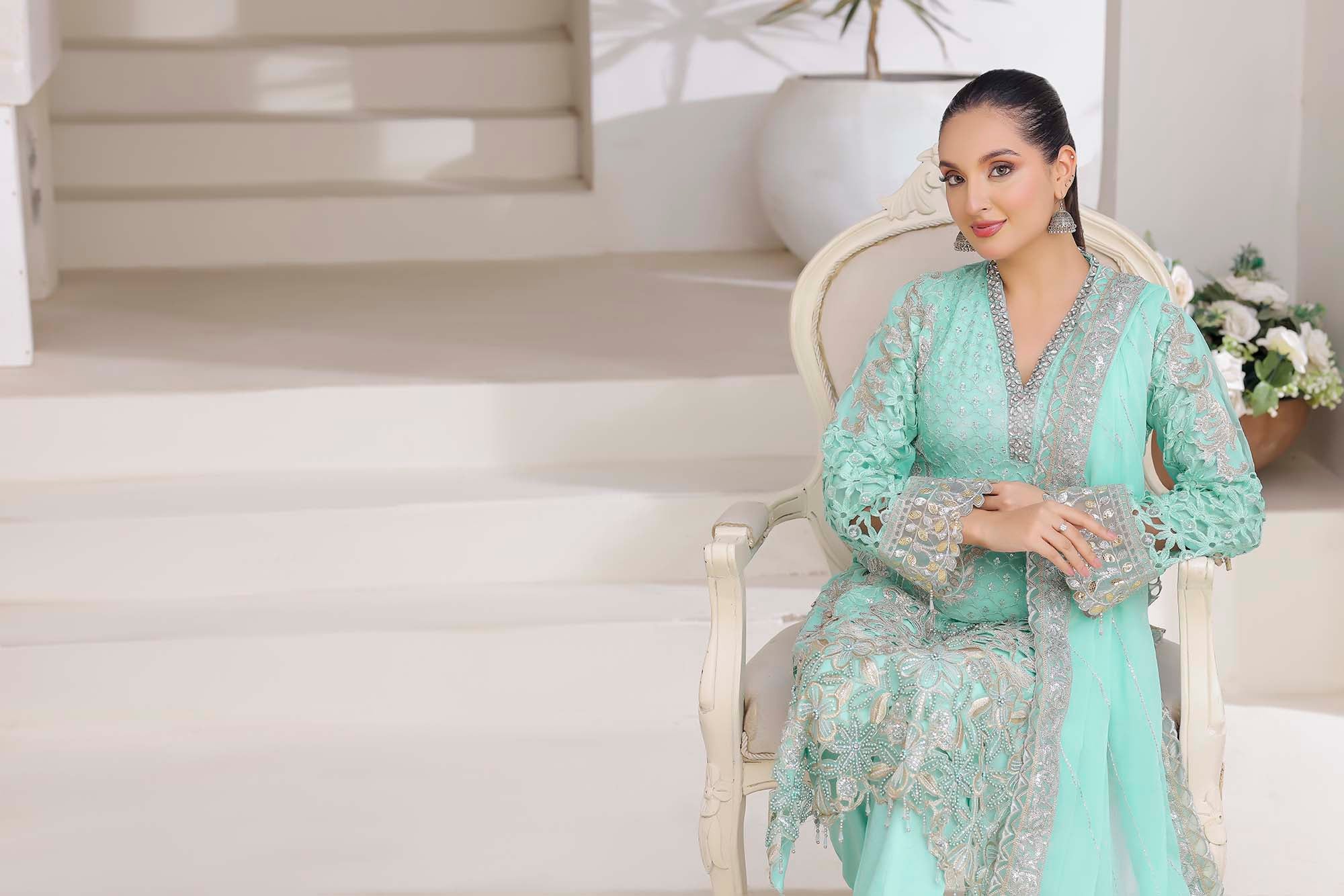 Ayleen Aqua Glow: Fresh & Vibrant Festive Wear