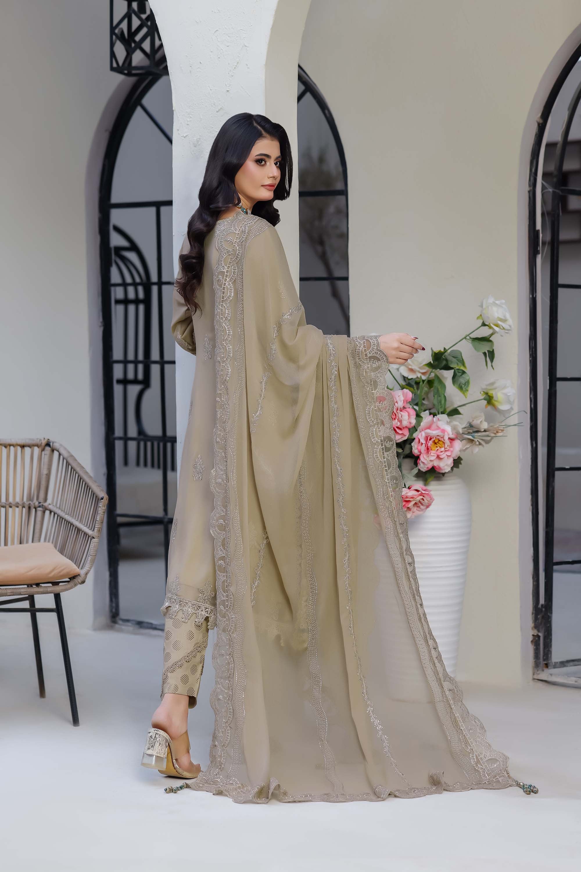 Zaib-o-Zeenat Festive Wear – Sage Olive