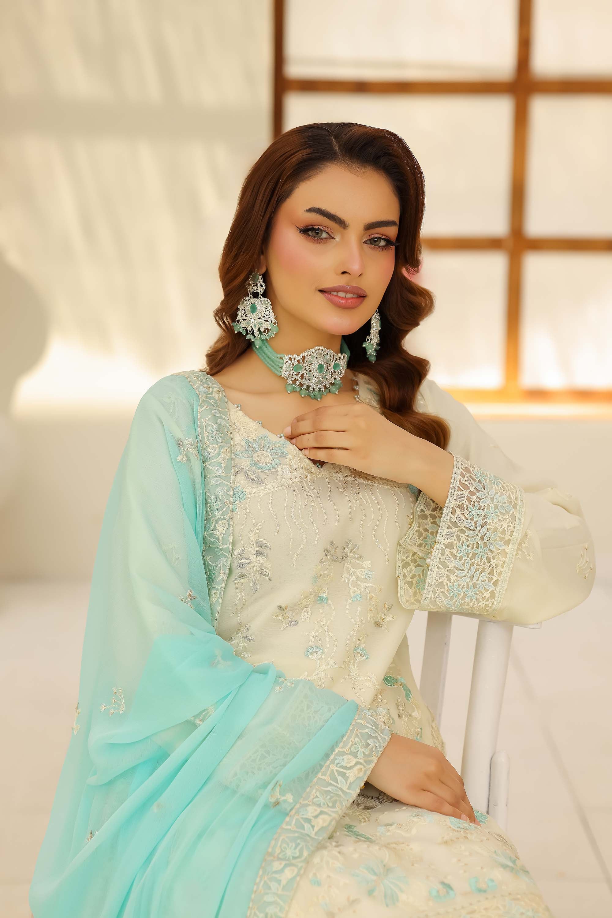 Sayyara – Mint Ivory & Turquoise