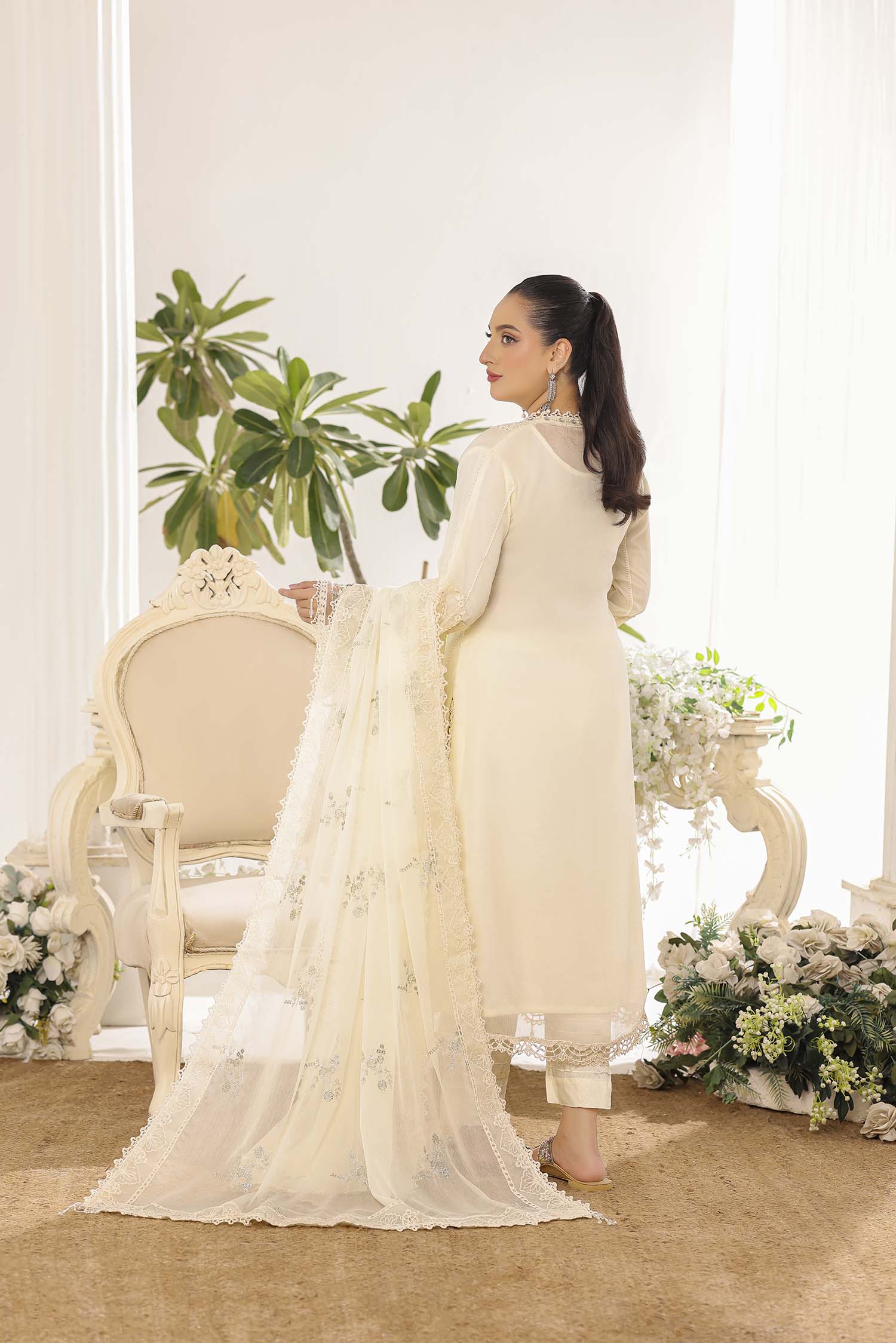 Alara Ivory/Cream Elegant Chiffon Formal Dress