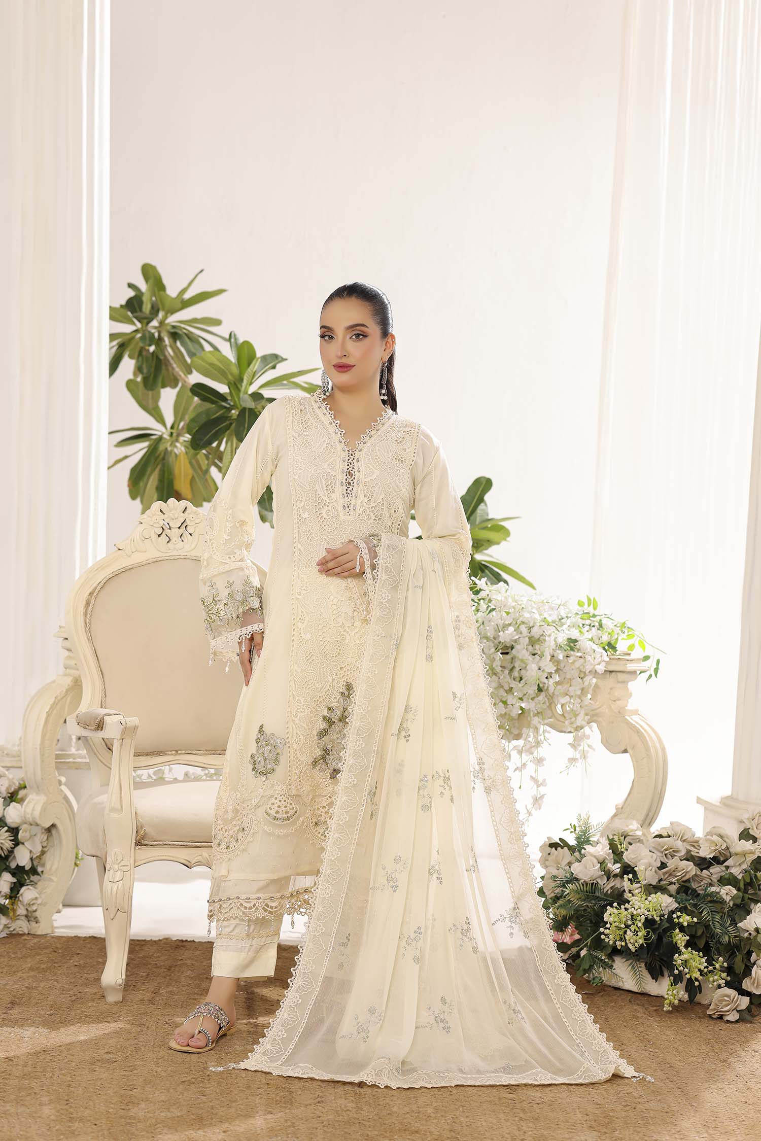 Alara Ivory/Cream Elegant Chiffon Formal Dress