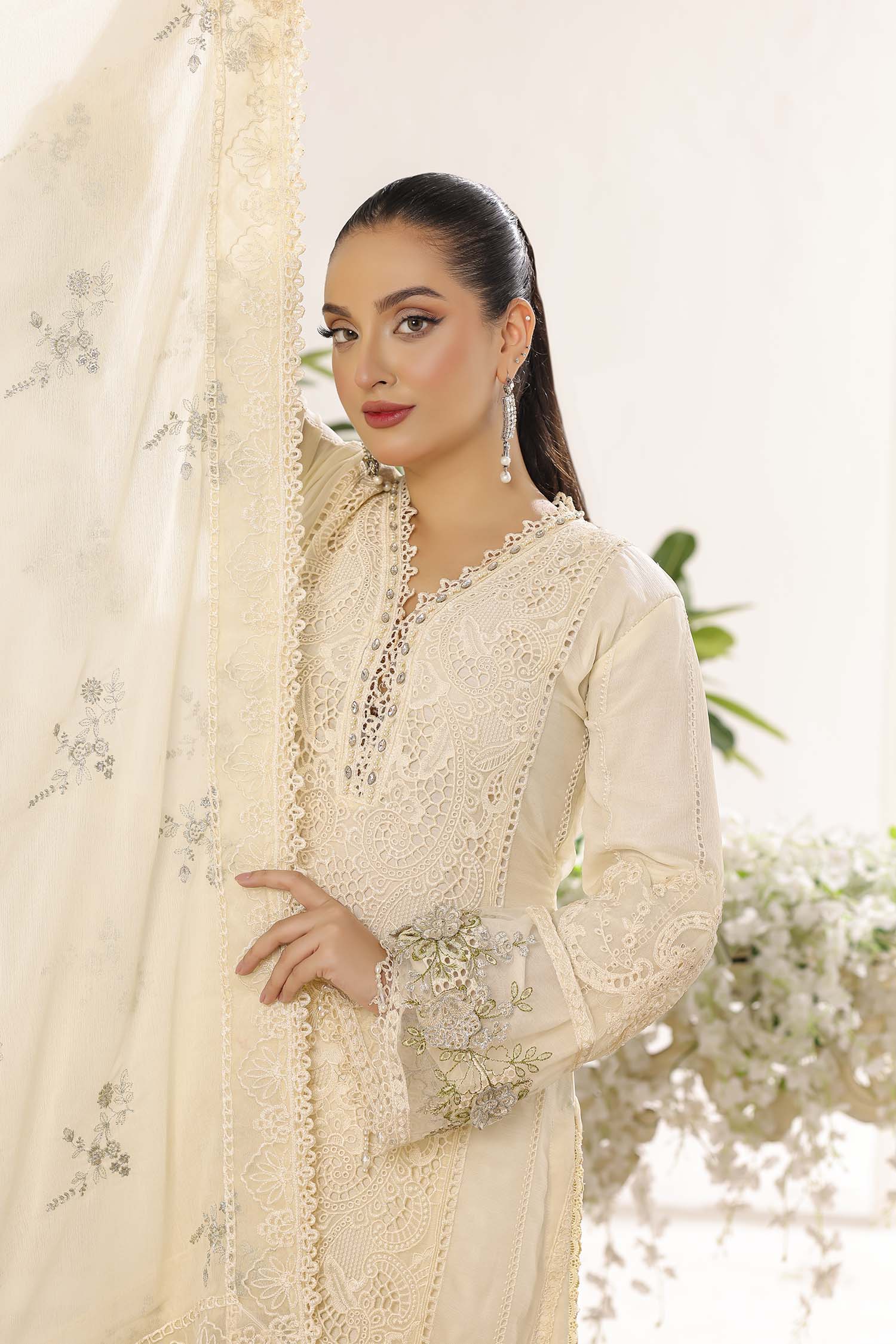 Alara Ivory/Cream Elegant Chiffon Formal Dress