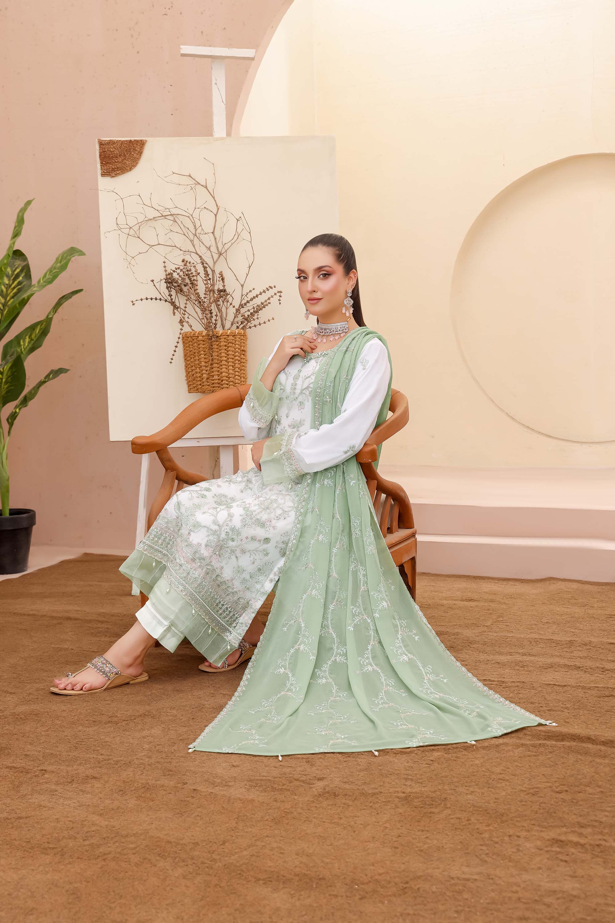 LA Bella White Contrast – Mint Green
