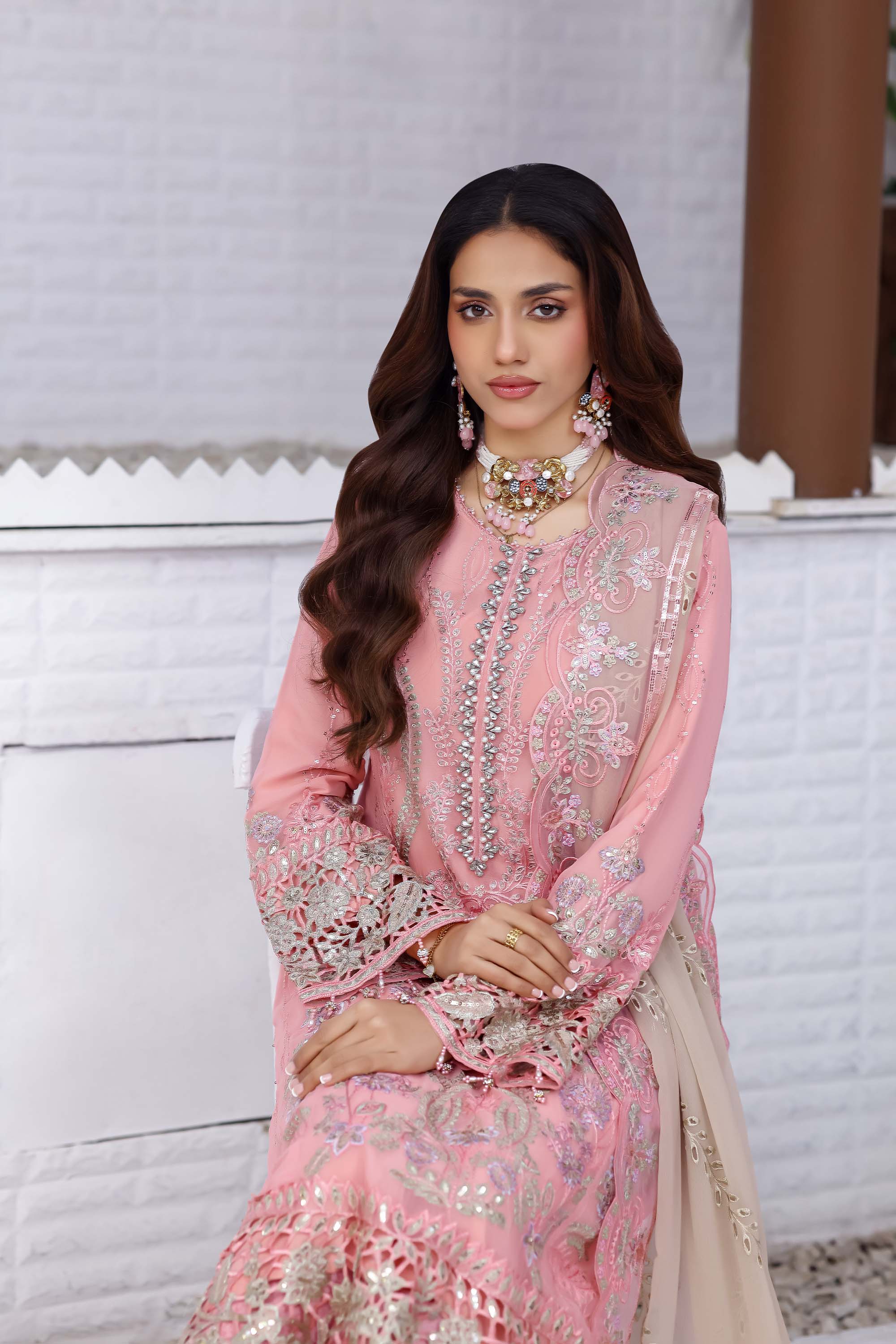 Damir Luxury Embroidered Suit – Blush Pink