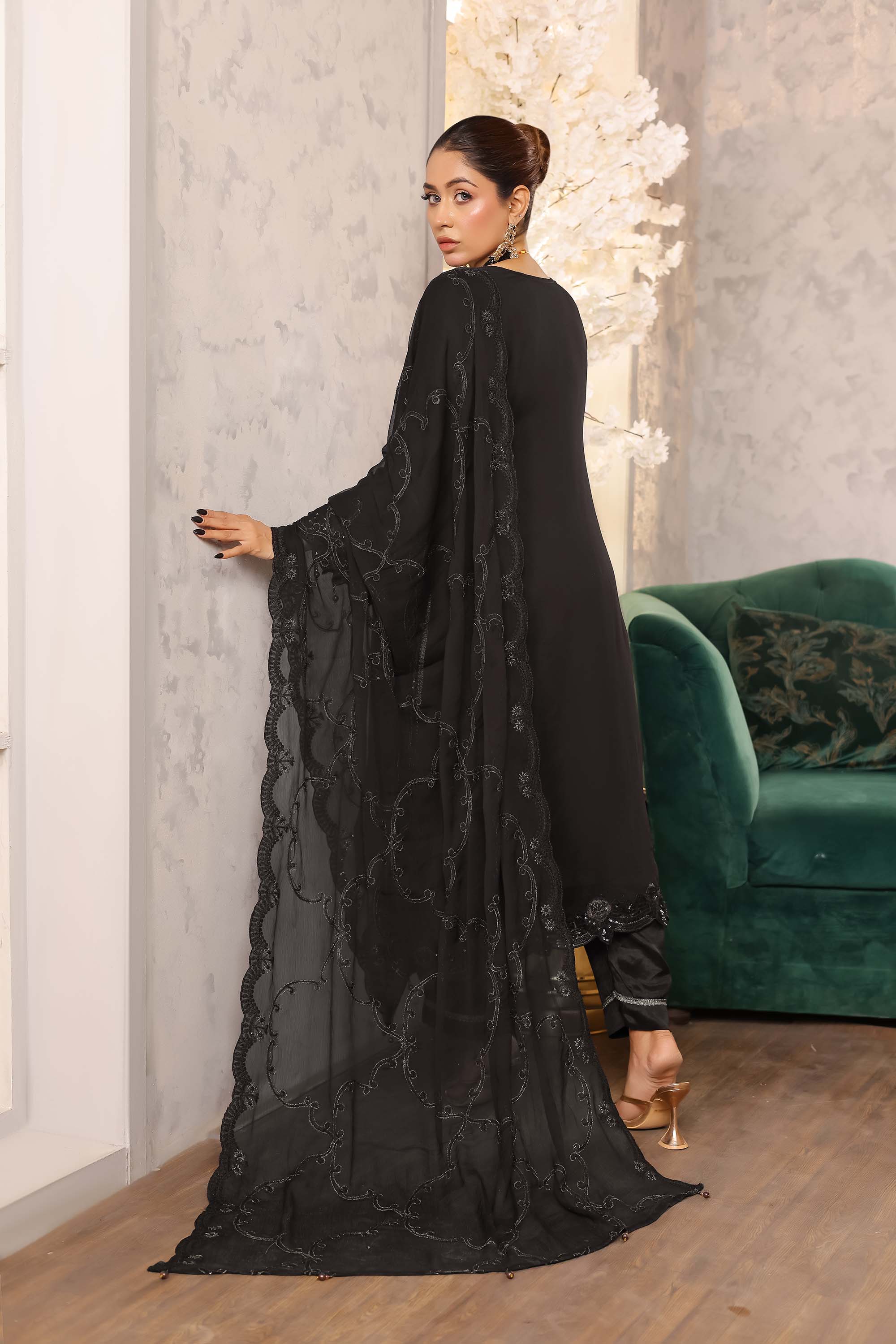 Azure Signature Embroidered Suit – Midnight Onyx