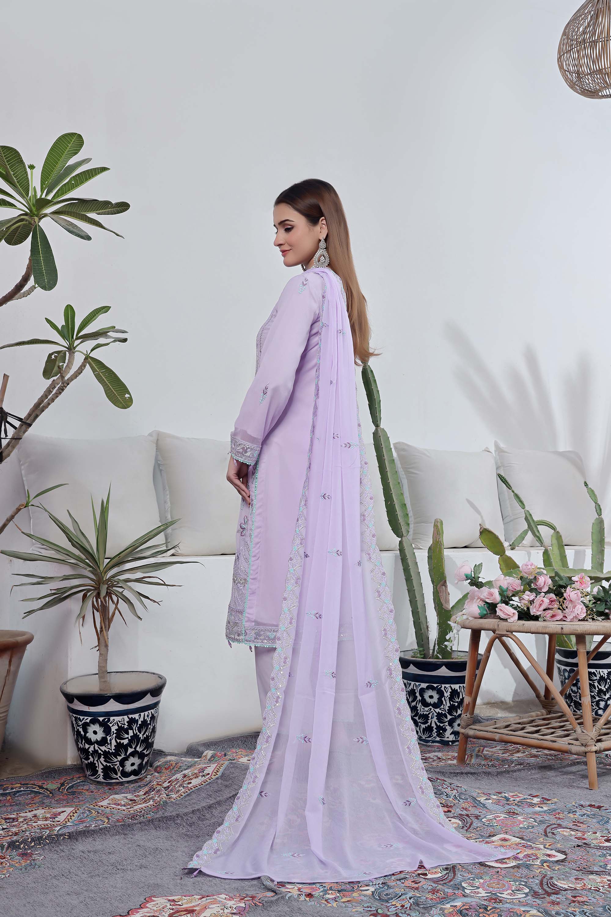 LA GRACE – Lilac Lavender Embroidered Formal Suit
