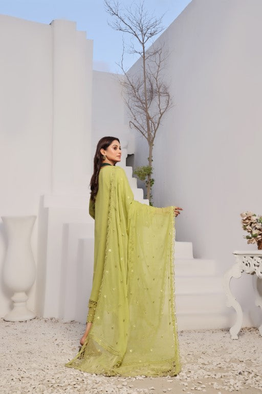 Elegant Olive Embroidered Suit | Gul Posh Collection