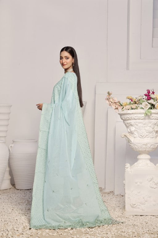 Elegant Powder Blue Embroidered Suit | Gul Posh Collection