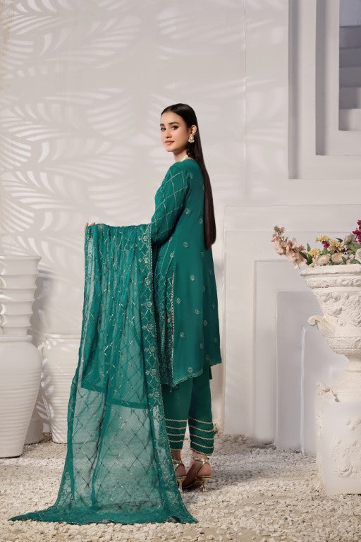 Elegant Deep Green Embroidered Suit | Gul Posh Collection