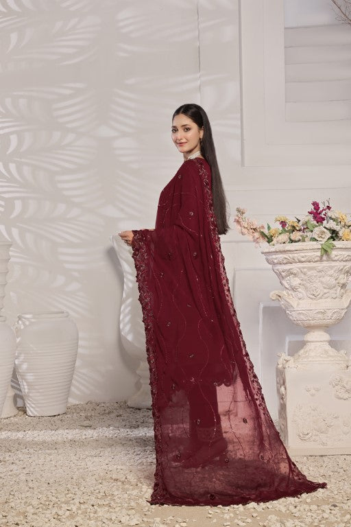 Elegant Maroon Embroidered Suit | Gul Posh Collection