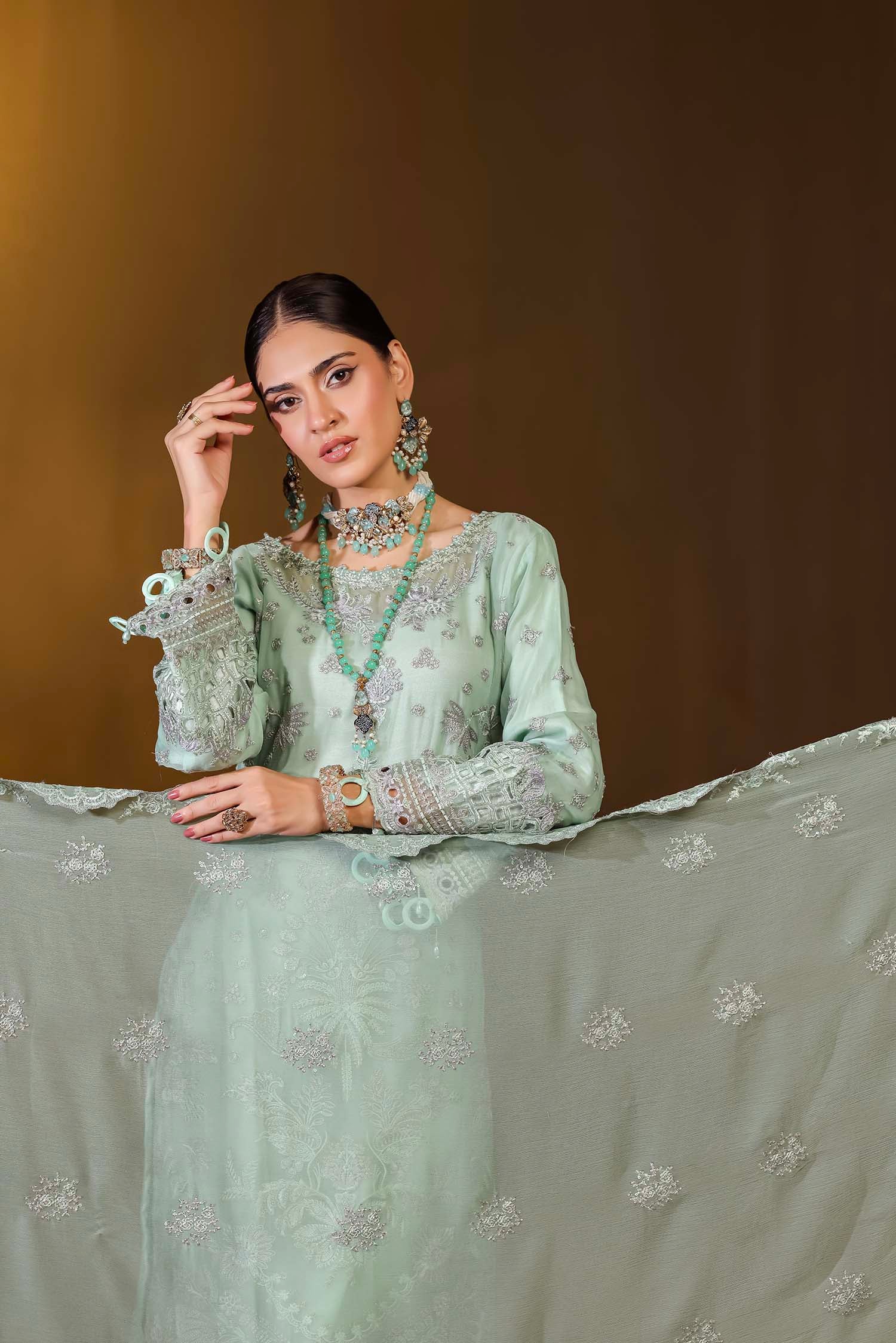 Mint Green Embroidered Suit | Ethereal Formal Wear