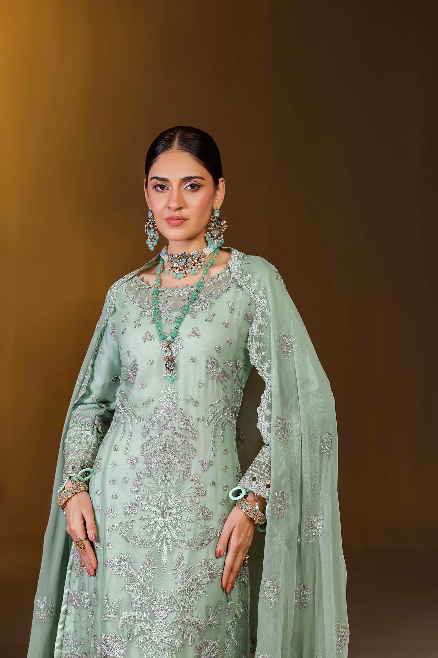 Mint Green Embroidered Suit | Ethereal Formal Wear
