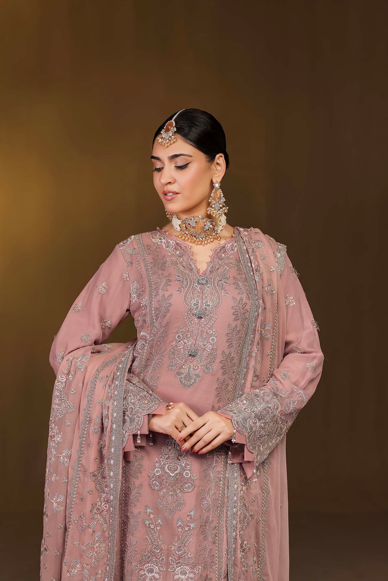 Dusty Rose Pink Embroidered Suit | Vintage Mauve Dream